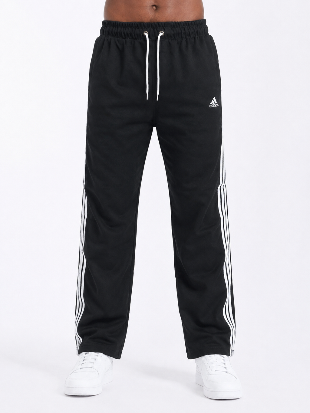Black 3-Strip Oversized Pants